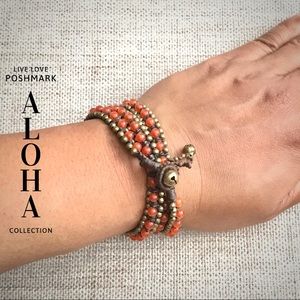 Carnelian Gemstone & Leather Bracelet / Necklace